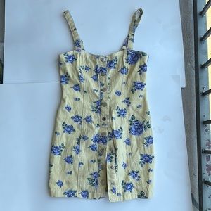 Blue floral print dress